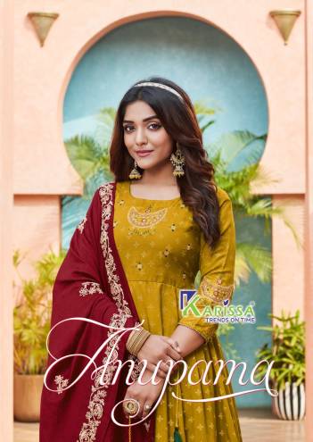 Anupama By Karissa Designer Festive Wear Gown With Dupatta Collection